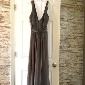 Vera Wang Floor Length Cross Back Dress